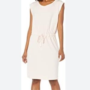 Calvin Klein Cream Sheath Midi Dress for Wedding Guest